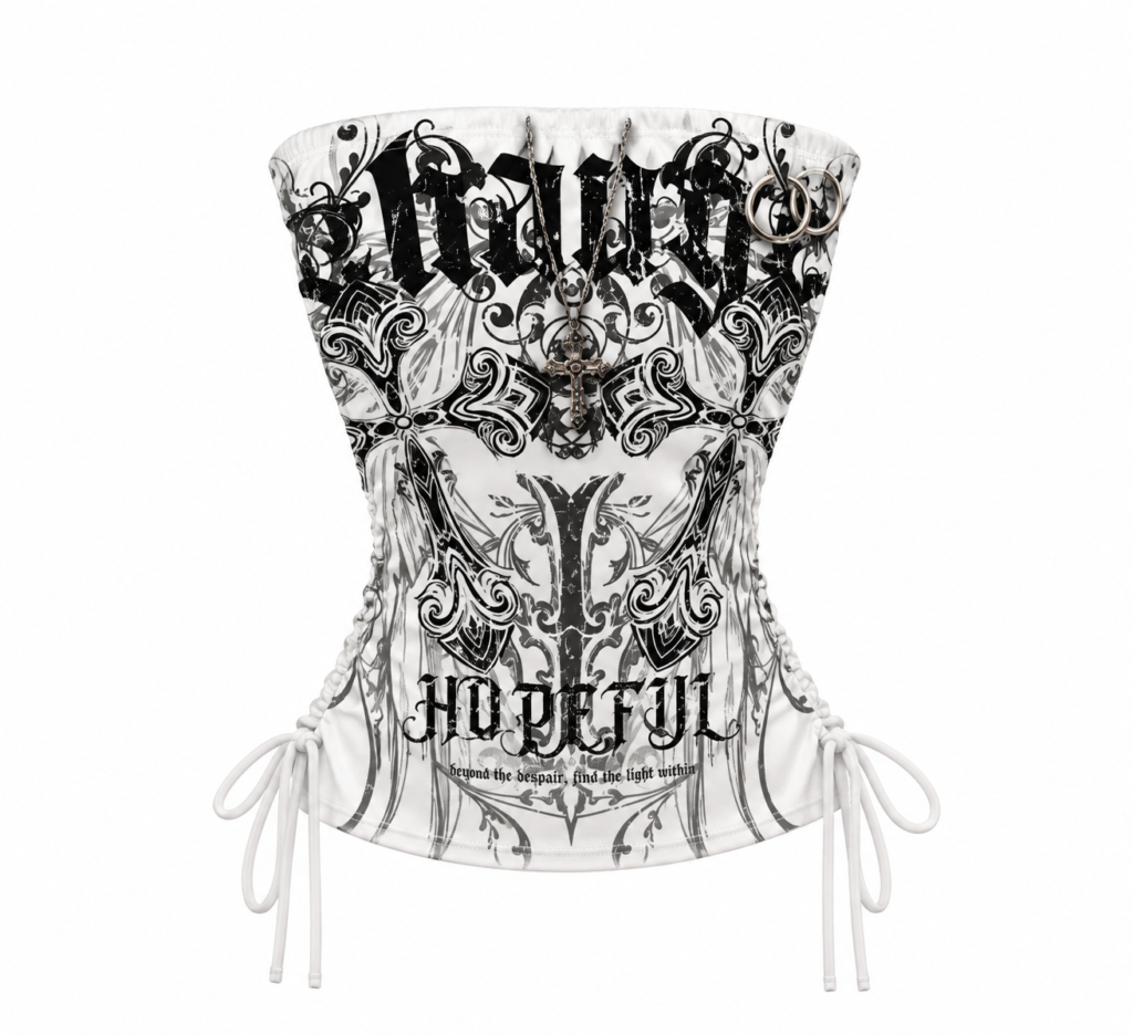 Top Graphic Vintage Lace-Up