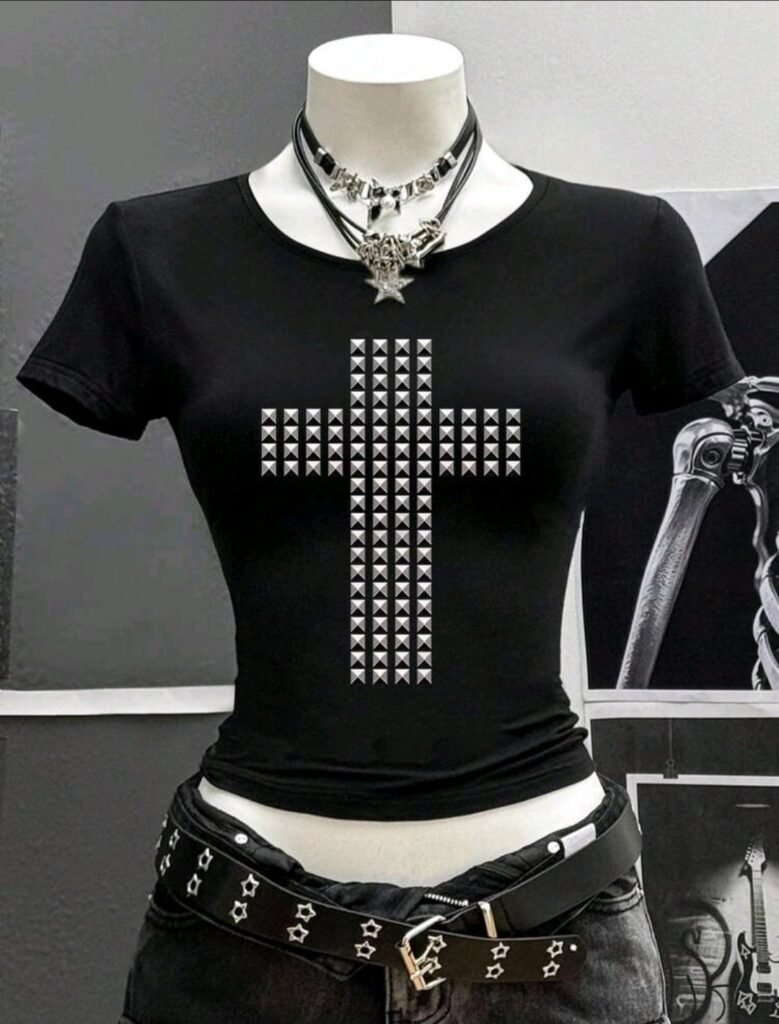 Noir Cross Print Tee