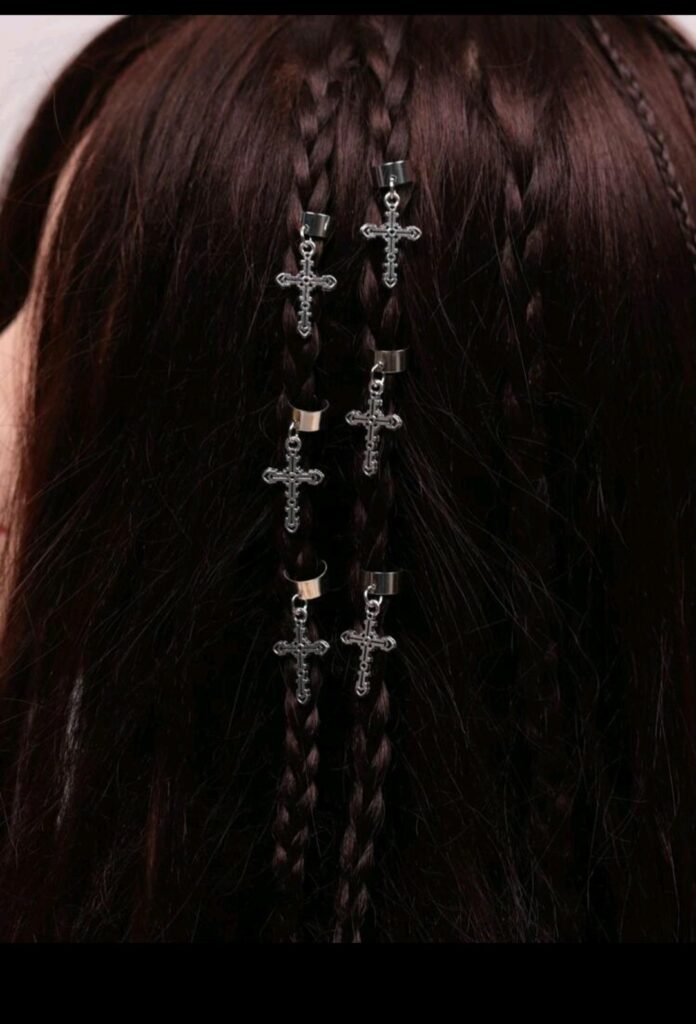 Accesorios para Cabello con Cruces Góticas Plateadas