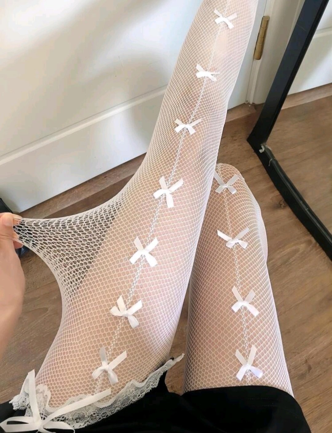 Medias de Red con Moños Coquette