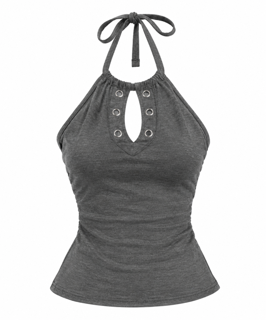 Top Halter Dark Eyelet