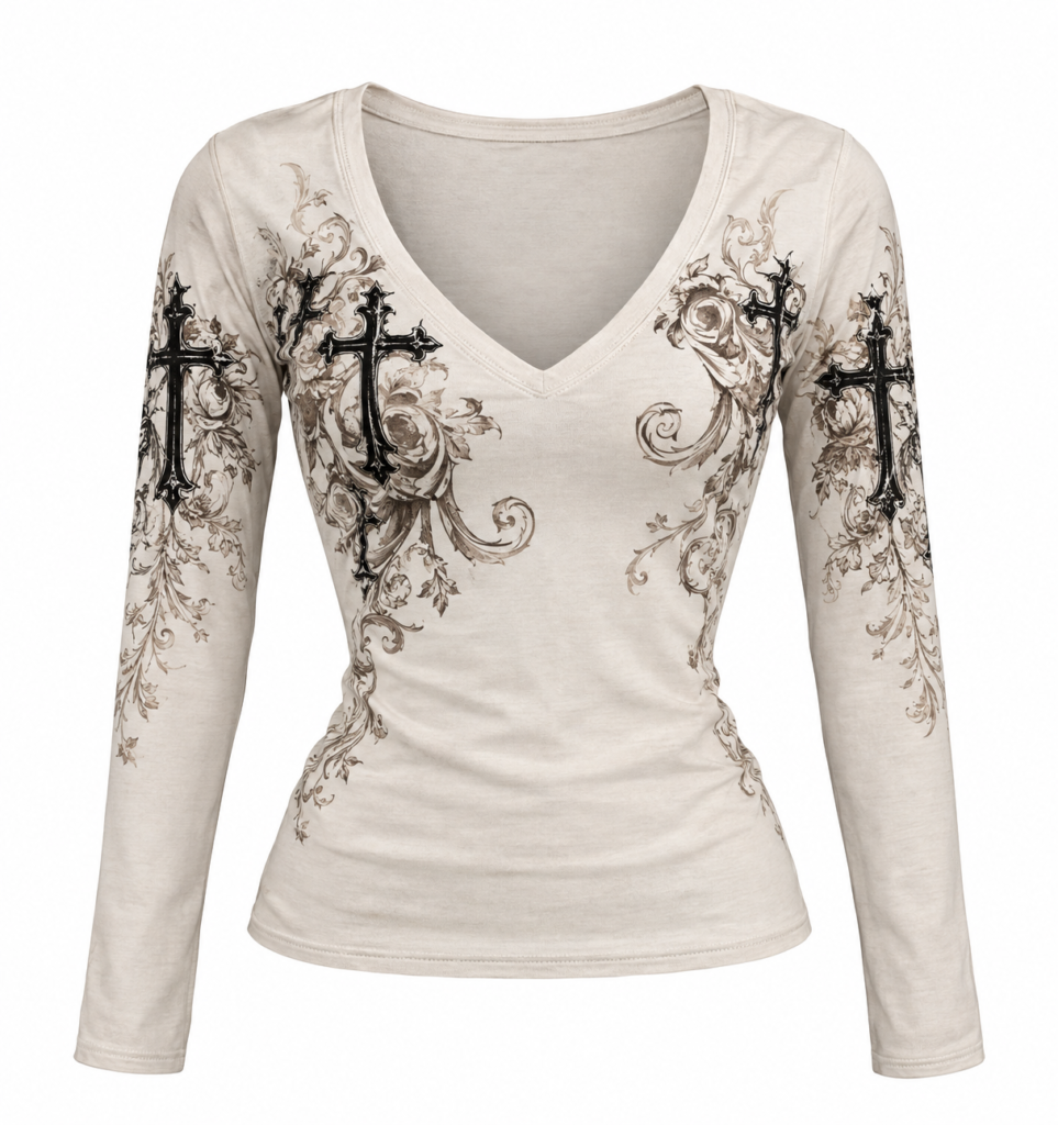 Polo Ivory Gothic Cross