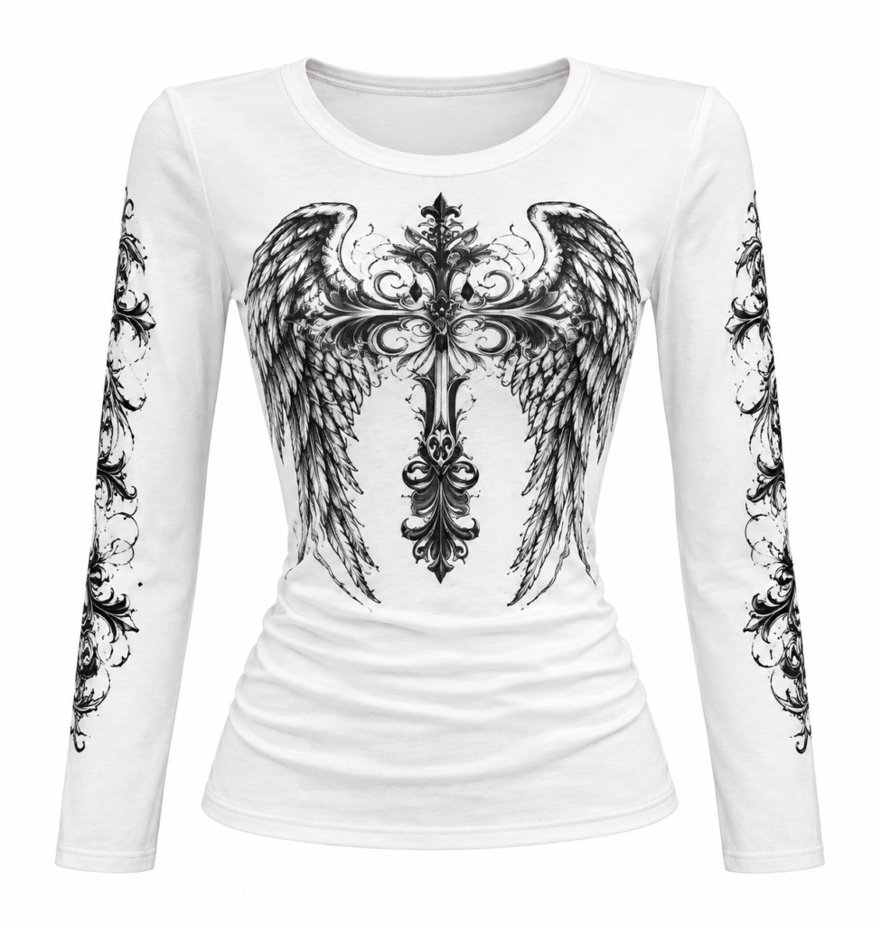 Polo White Angelic Cross