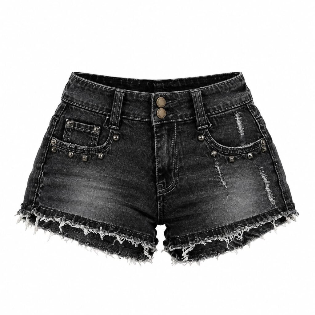 Short Denim Gris Desgastado