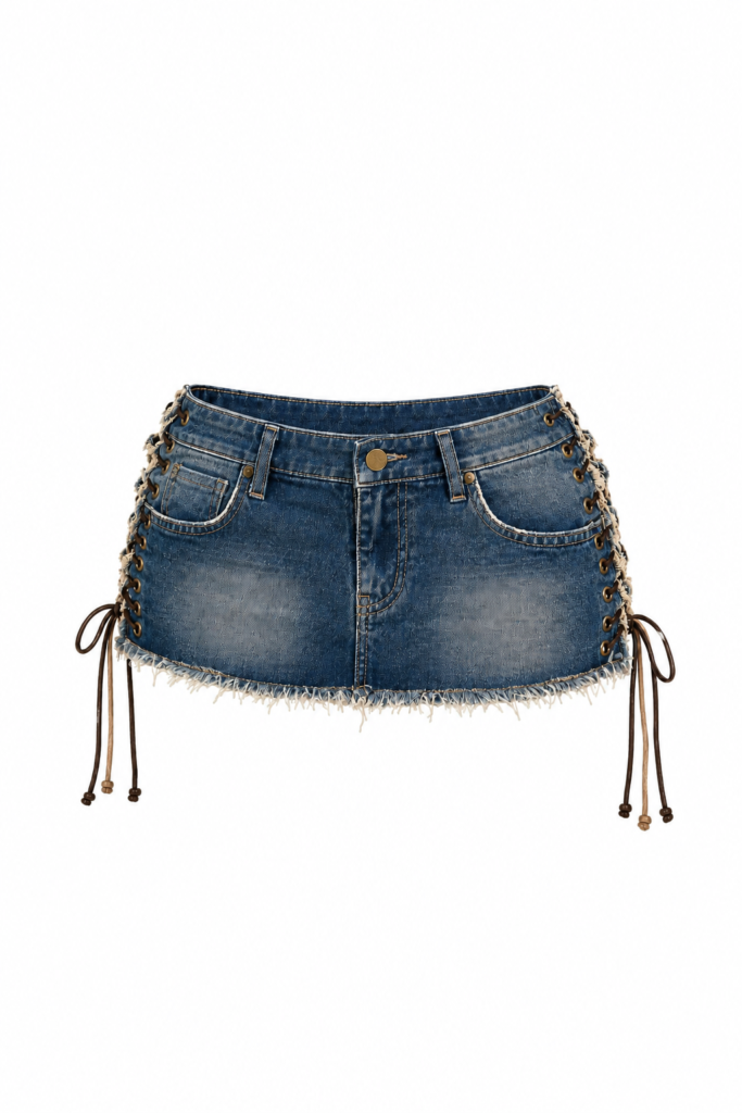 Minishort Denim Lace-Up