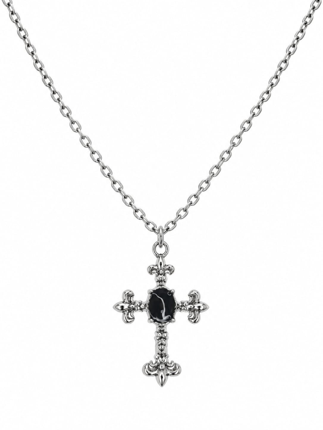 Noir Cross Charm Collar