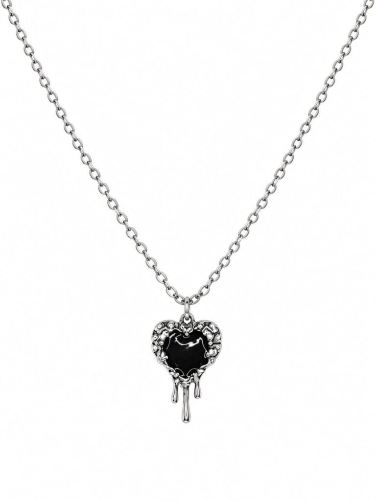 Black Drip Heart Collar