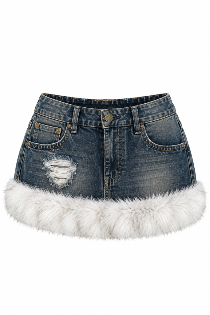 Short Denim Frost Fur
