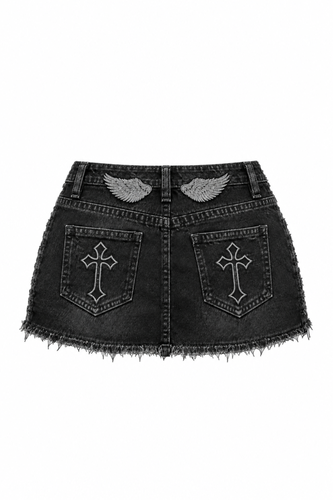 Short Black Gothic Wings