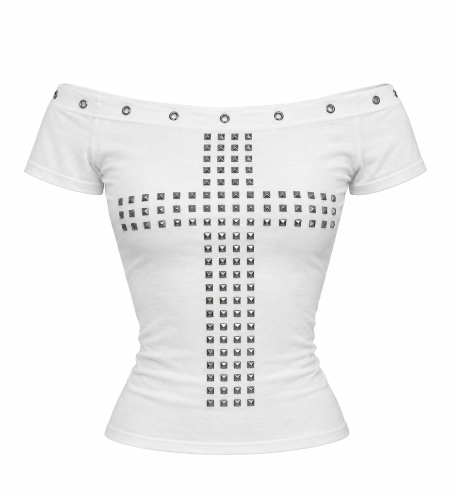 Polo Alba Crucis – Cruz de Tachas Plateadas