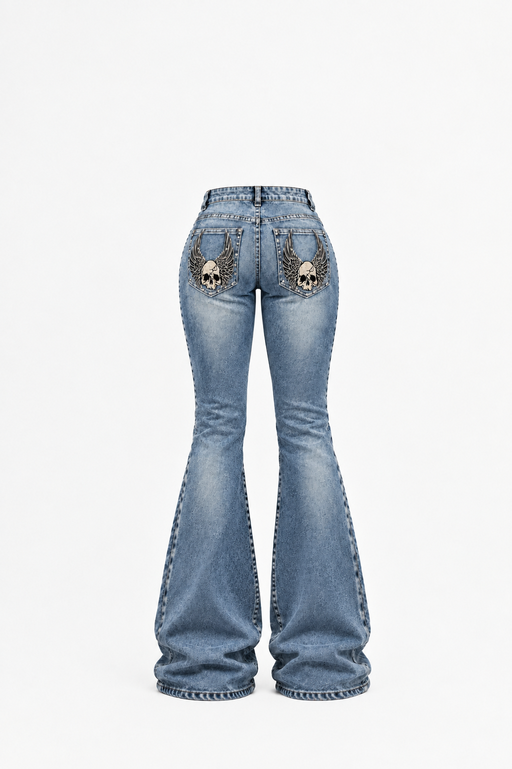 Jean Blue Angel Skull