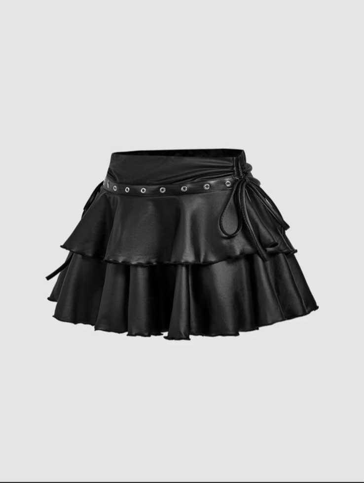 Minifalda Nyx Rebellion – Efecto Cuero Negro