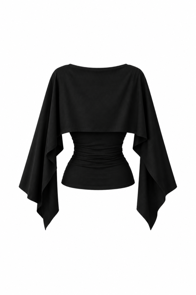 Top Shadow Veil – Blusa Capa Negra
